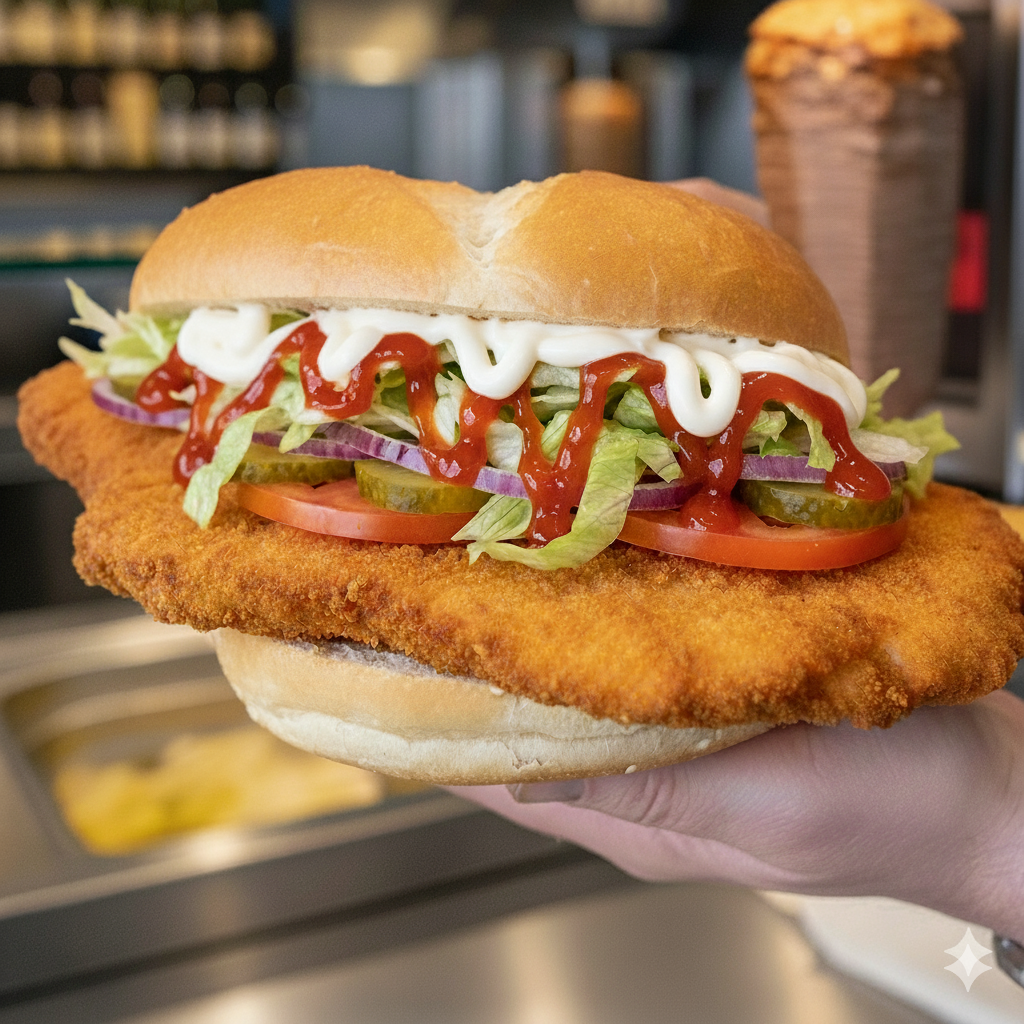 Hühnerschnitzel Semmel